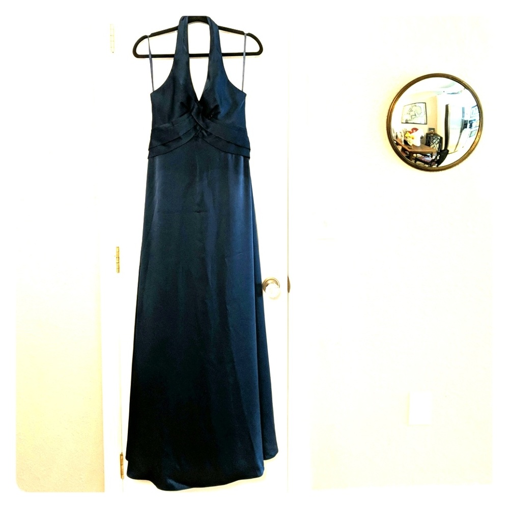 Long navy BCBG halter dress size 4